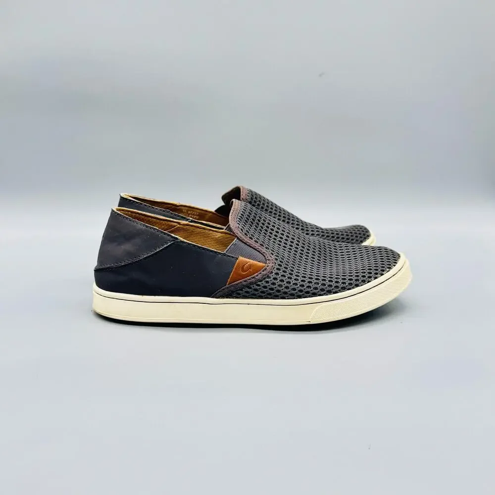 OluKai Shoes Womens 7.5 Gray Mesh Pehuea Slip On Walking Sneakers Comfort Casual